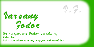 varsany fodor business card